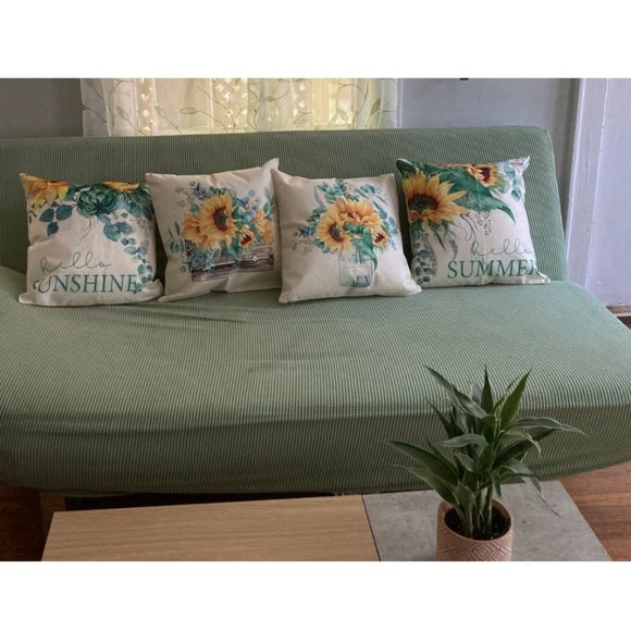 Sunflower Decorative Throw Pillow Covers Cases Farmhouse Accent Floral Decor 16" - Picture 3 of 12